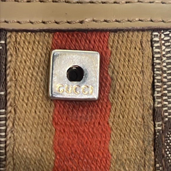 GUCCI authentic women's beige brown guccisima web signature wallet - Picture 3 of 16